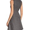 Women's Sleeveless Dresses Elegant A-Line Button Loop Decor Round Neck Sundresses