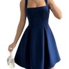 Women's Summer Dresses Square Neck Sleeveless A Line Mini Dress Party Cocktail Short Dress
