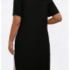 Women's Plus Size Dress Cold Shoulder Color Block Short Sleeve T Shirt Dress Casual Summer Dresses