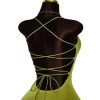 Women's Summer Mini Dress Criss Cross Lace Up Backless Ruched Bodycon Cocktail Party Cami Dresses
