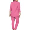Women's 2 Piece Solid Ruched Sleeve Blazer and Pants Business Office Suit Set