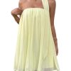 Women's Y2k Tube Mini Dress Sleeveless Party Beach Summer Flowy Sundresses with Scarf