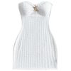 Women's Summer Mini Tube Dress Cut Out Strapless Sleeveless Knit Bodycon Beach Party Dresses