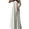 Women's Backless Halter Maxi Dress Summer Bow Tie Flowy Vacation Party Dresses