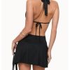 Women's Summer Sleeveless Halter Bodycon Mini Dress High Waist Backless Ruched Club Party Dress