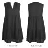 Women's Ruffle Beach Mini Dress Split V Neck A Line Sleeveless Geometric Stripe Tropical Leaf Pattern Summer Dresses