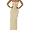Women's Summer Crochet Tube Maxi Dress Tie Front Strapless Sleeveless Bodycon Knit Long Dresses