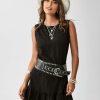 Women's Ruffle Hem Sleeveless Tank Dress Round Neck Casual Smock Summer Mini Dresses