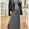 Women's Maternity Dress Sleeveless Spaghetti Strap Summer Long Pregnancy Dresses