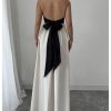 Women's Backless Halter Maxi Dress Summer Bow Tie Flowy Vacation Party Dresses