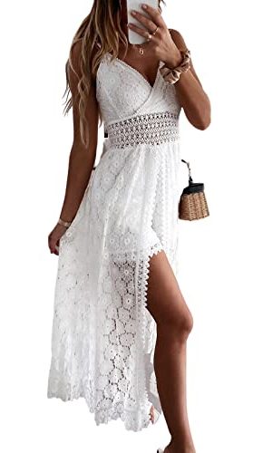 Women's Ruching Smocking Jumpsuit Summer Slip V Neck Backless Maxi High Low