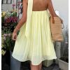 Women's Y2k Tube Mini Dress Sleeveless Party Beach Summer Flowy Sundresses with Scarf