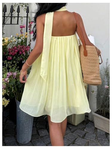 Women's Y2k Tube Mini Dress Sleeveless Party Beach Summer Flowy Sundresses with Scarf