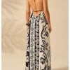 Women's Boho Floral Print Maxi Dress Halter Backless Flowy Long Vacation Beach Summer Dresses