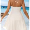 Women's Summer Halter Dress Cut Out Tie Backless Criss Cross Flowy Short Dresses Sundress