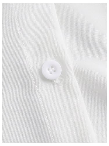 Women's Button Down Long Sleeve Blouse Collared Slim Fit Dress Shirts with Tie