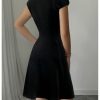 Women's Summer Dress Square Neck Cap Sleeve A Line Flared Short Dresses