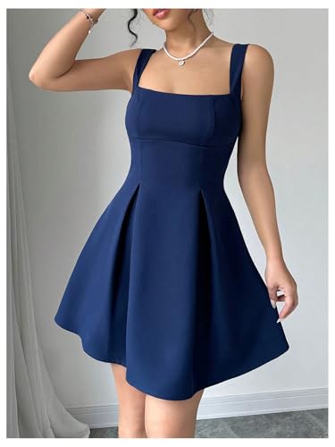 Women's Summer Dresses Square Neck Sleeveless A Line Mini Dress Party Cocktail Short Dress