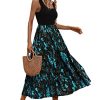 Women's Scoop Neck Button Front Tank Dress Sleeveless Floral Print Mini Dresses