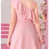 Girl's Sleeveless Ruffle Dresses High Waisted A Line Summer Dress with Belt