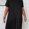 Women's Plus Size Dress Color Block Short Sleeve T Shirt Dress Casual Summer Dresses