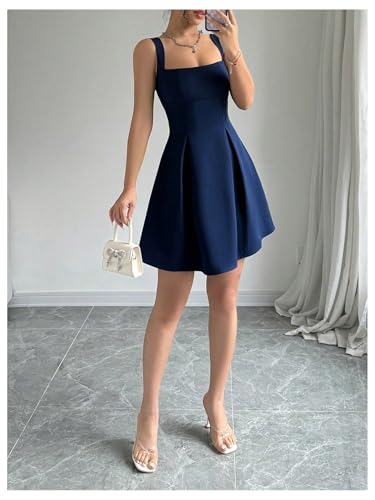 Women's Summer Dresses Square Neck Sleeveless A Line Mini Dress Party Cocktail Short Dress