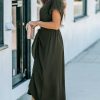 Women's V Neck Wrap Dress Twisted Slit Pleated Waist Tie Short Sleeve Summer Midi Dresses