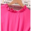 Girl's Ruffle Trim Dress High Waist A Line Casual Party Dress with Belt
