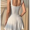 Women's Summer Sleeveless Knit Sweater Dress Scoop Neck Flowy Beach Mini Dresses Date Outfits