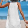 Women Swimsuit Coverup V Neck Sleeveless Beach Cover Ups Dress Lace Trim Vacation Outfits for 2025
