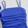 Girl's Ruched Sleeveless Bodycon Pencil Cami Midi Dress with Hair Scrunchies