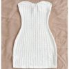 Women's Summer Mini Tube Dress Cut Out Strapless Sleeveless Knit Bodycon Beach Party Dresses