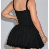 Women's Plus Size Square Neck Sleeveless A Line Bubble Dress Y2k Mini Dresses
