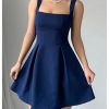 Women's Summer Dresses Square Neck Sleeveless A Line Mini Dress Party Cocktail Short Dress