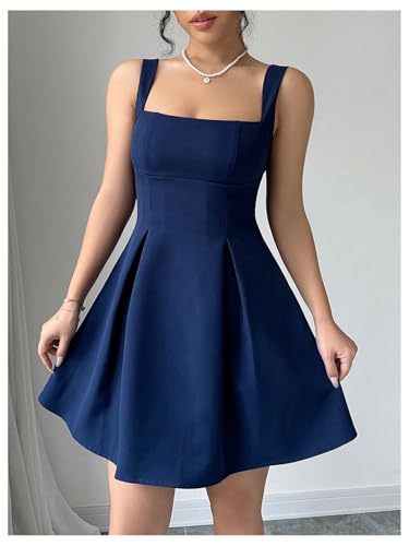 Women's Summer Dresses Square Neck Sleeveless A Line Mini Dress Party Cocktail Short Dress
