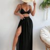 Women's High Waist Split Thigh Cover Up Skirt Sheer Beach Long Skirt Swimwear