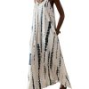Women's Summer Dress for Women Beach Casual Loose Spaghetti Strap Flowy Maxi Dresses with Pockets