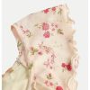 Girl's Floral Print Mesh Summer Dresses Tie Front Ruffle Sleeve A Line Short Dress