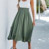 Women's Summer Midi Dresses Sleeveless Tank Smocked Beach Vacation Hawaiian 2025 Flowy Sundress