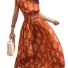 Women's One Shoulder Floral Printed Sleeveless Smocked Waist Maxi Dress Summer Boho Long Dress