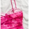 Women's Summer Floral Corset Dress Spaghetti Strap Ruched Mesh Bodycon Vacation Mini Dresses