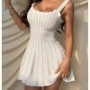 Women's Summer Sleeveless Knit Sweater Dress Scoop Neck Flowy Beach Mini Dresses Date Outfits