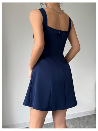 Women's Summer Dresses Square Neck Sleeveless A Line Mini Dress Party Cocktail Short Dress