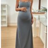 Women's Maternity Dress Sleeveless Spaghetti Strap Summer Long Pregnancy Dresses