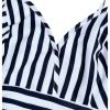 Women's Striped Sleeveless Spaghetti Strap Mini Dress V Neck A Line Short Sundress