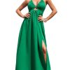 Women's Summer Dresses Plunging V Neck Cutout V Neck Sleeveless Long Maxi Casual Formal Dress