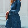 Women Ruffle Lace Mini Fall Dresses Semi Formal Wedding Guest Dress V Neck Long Puff Sleeve Elastic Waist Tie