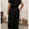 Women's Plus Size Wrap Long Dress Dolman Sleeve Crew Neck Belted Casual Dresses