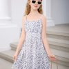 Girl's Spaghetti Strap Ruched Cami Dress Floral Print Ruffle Flared Mini Dresses