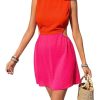 Women's Color Block Tank Dress Crew Neck Sleeveless Cut Out A Line Summer Mini Dresses